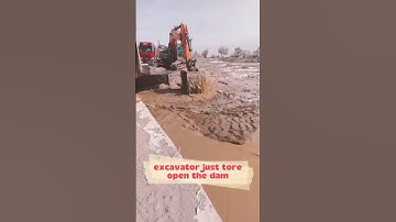 Graafmachine opent dam Wat er daarna gebeurt is waanzinnig