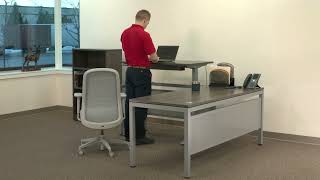 Downtown L-Desks with Adjustable Height Return