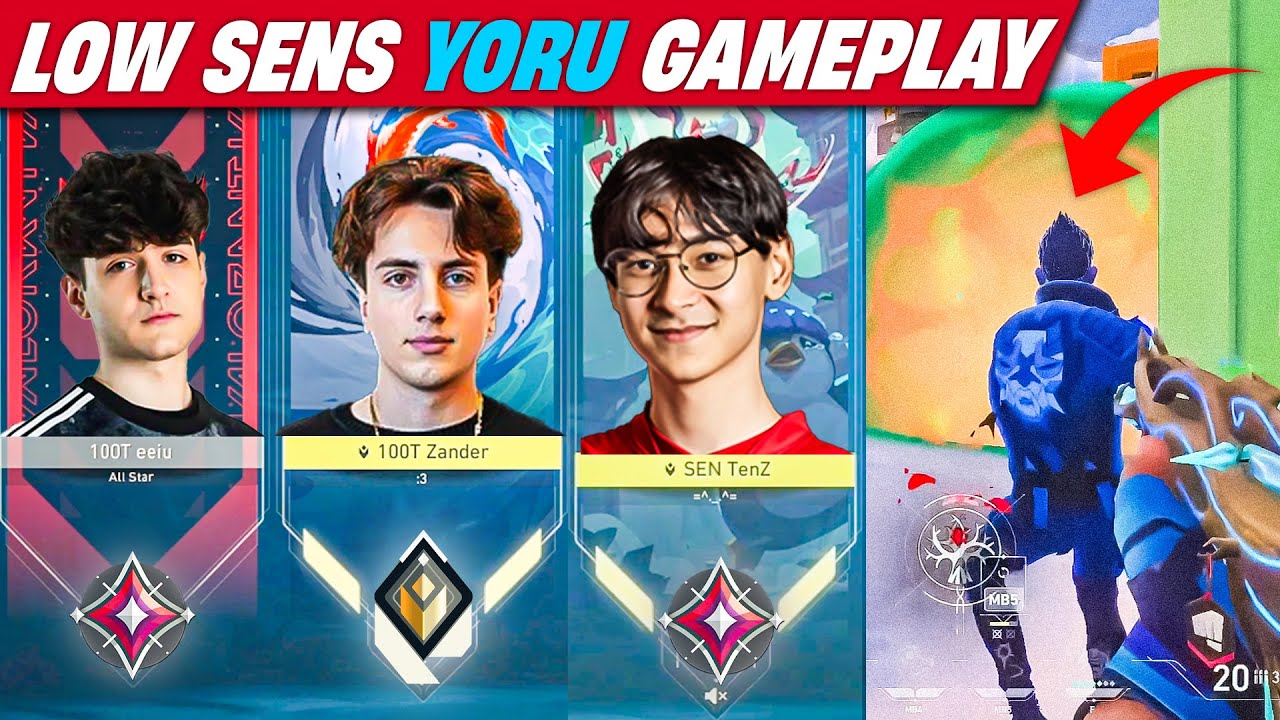 TenZ Yoru Gameplay on Low Sens is Crazy vs 100T Zander & 100T Eeiu | Valorant Ranked Highlight