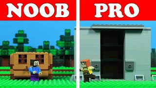 Lego Minecraft NOOB vs PRO - VAULT Build Challenge - Animation