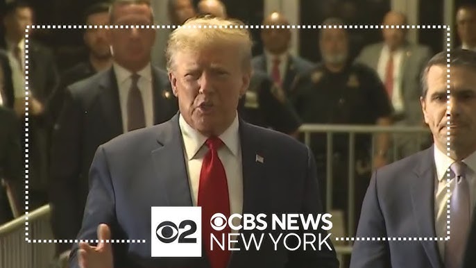 Trump Addresses Media As He Enters Manhattan Courthouse