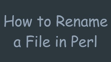 How to Rename a File in Perl