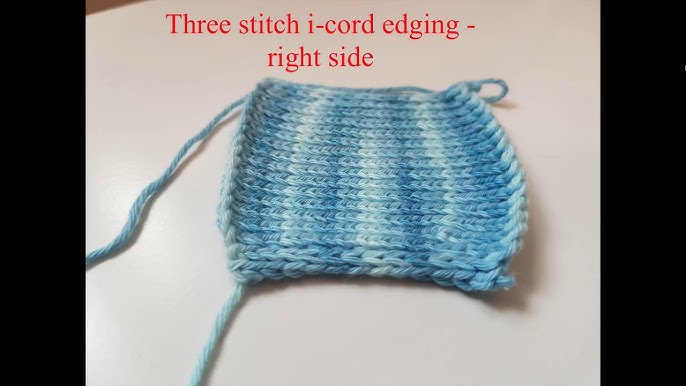 I-cord edge trim for dishcloth, washcloth or placemat - LK150 machine  knitting 