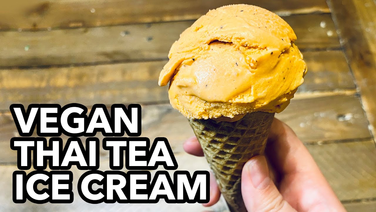 4 INGREDIENT EASY Thai Tea Ice Cream No Dairy! YouTube