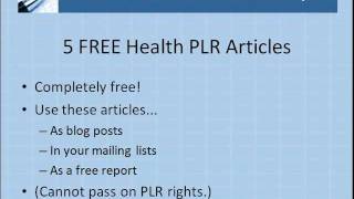 5 Free Health PLR Articles