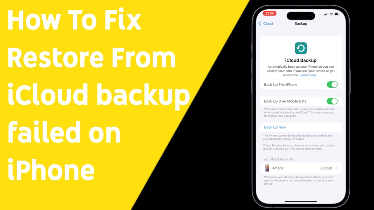 How To Fix Restore From iCloud backup failed on iPhone - YouTube