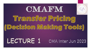 CMAFM Decision Making Tools Transfer Pricing Lecture 1 Jairam Iyer CMA Inter Jun 2023 Attempt