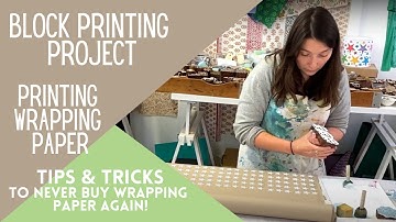 Printing Wrapping Paper - Wooden Block Printing - The Arty Crafty Place