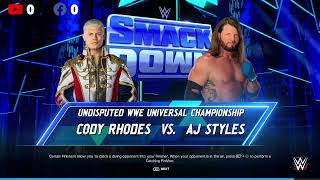 WWE Live Match | Cody Rhodes vs AJ Styles Undisputed Championship