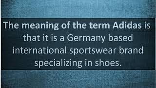 meaning of the word adidas