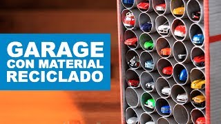 Crea un garaje de juguetes con material reciclado