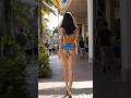 Denim Shorts & Gold Heels - Real Street Style Miami #fashion #outfit #streetstyle #shortvideo
