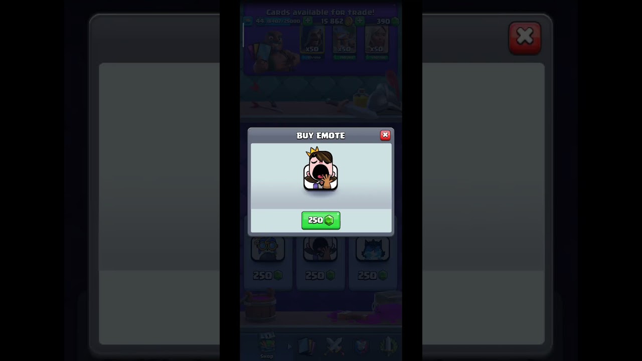 the yawning princess 💀🥶clash royale emote 