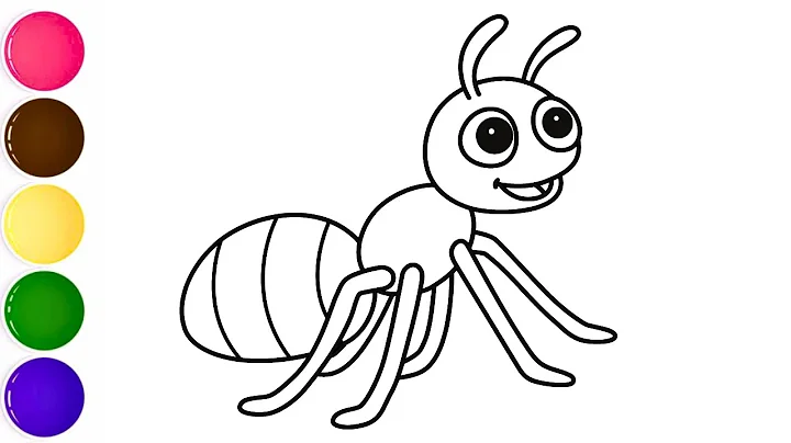 How to draw an Ant  | cute ant drawing and colouring | beautiful ant drawing step by step for kids