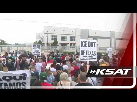 Hundreds march on San Antonio’s East Side to protest planned ICE detention center