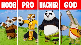 Minecraft KUNG FU PANDA 4 STATUE BUILD CHALLENGE - NOOB vs PRO vs HACKER vs GOD