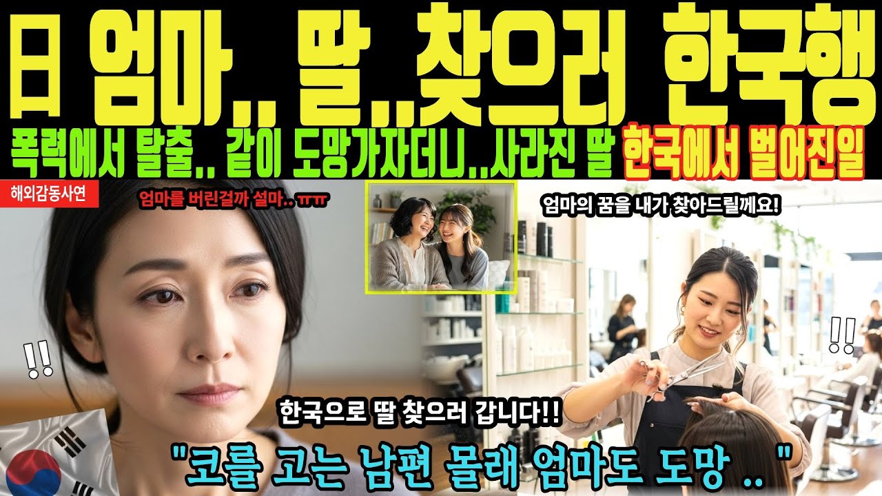 [해외감동사연] 일본 엄마 딸 찾으러 한국행 | 폭력에서 탈출 같이 도망가자더니 사라진 딸! 한국에서 벌어진일 !!