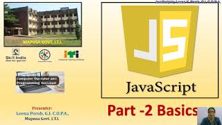 JavaScript - Part 2 : JavaScript Basics in Konkani & English for ITI COPA trainees