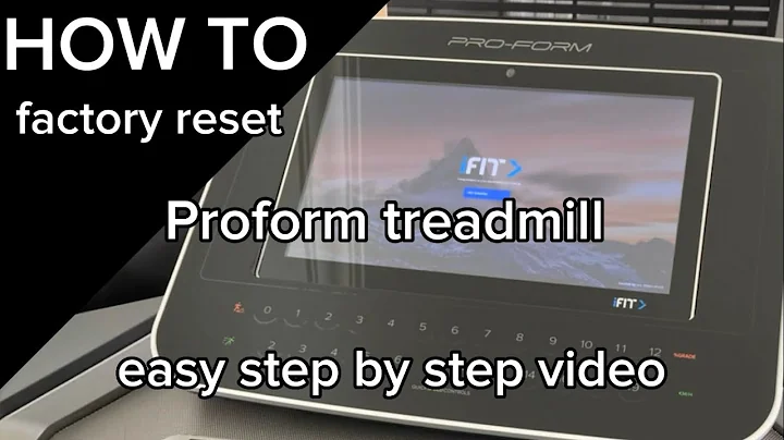 How to factory reset Proform treadmill - also known as pinhole reset