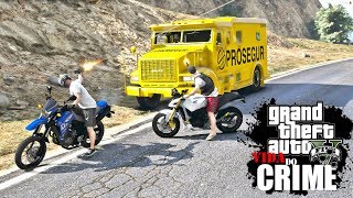 GTA V: VIDA DO CRIME | O ROUBO DO CARRO FORTE, QUASE RODAMOS PRA PM #EP.06