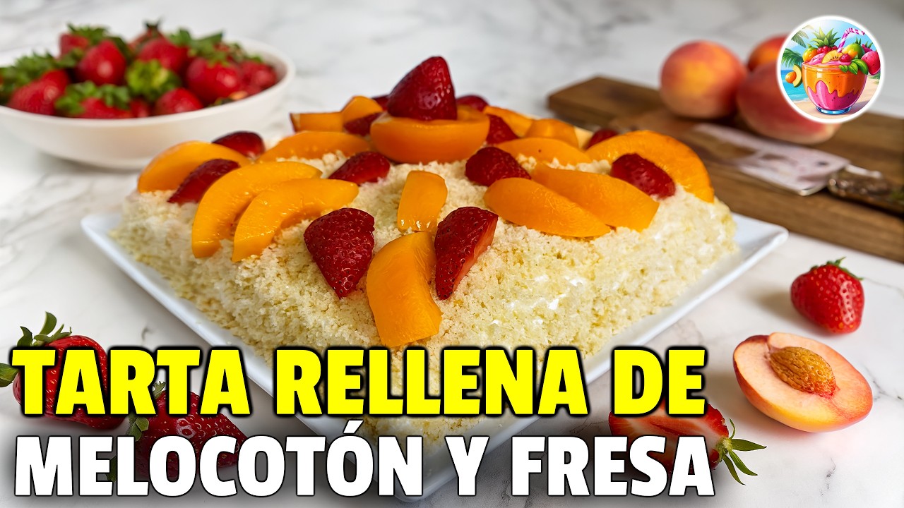 Tarta de Melocotón y Fresas: La Receta Más Fácil y Fresca para el Verano 🍓🍰