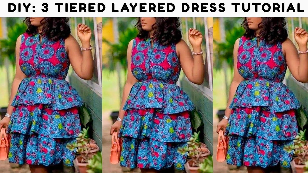 How to Sew a 3-Tiered Layered Dress With Bishop Collar and Button Placket | Easy DIY Tutorial 
