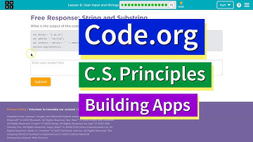 User Input and Strings Lesson 6.15 Tutorial with Answers Code.org CS Principles