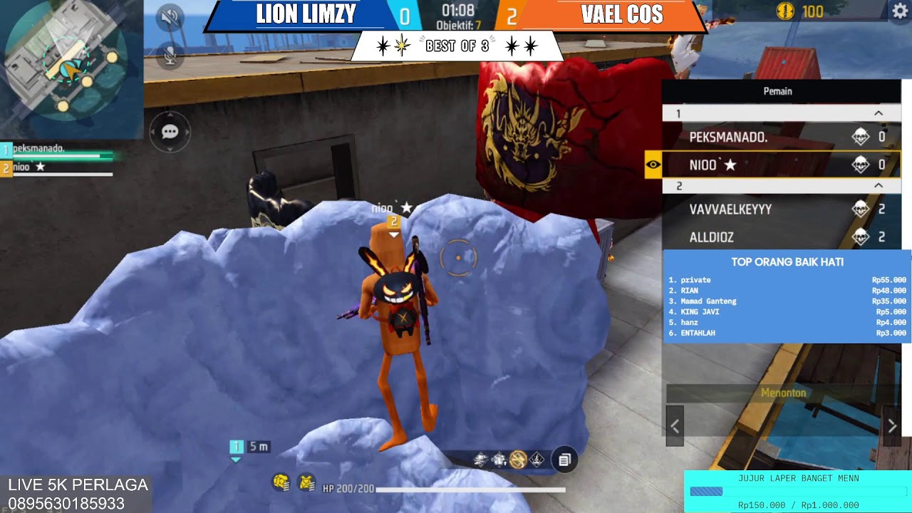 22 LION LIMZY VS VAEL COS | LAGA VALMA X 15LUCKY