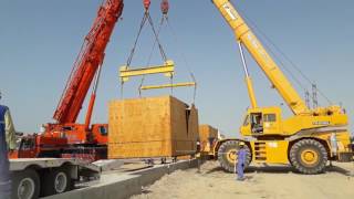 Heavy lifting with spreader beam and bar