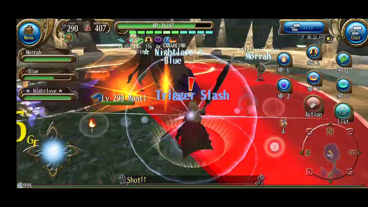 Toram Online - 2h with Party vs. Menti Hard