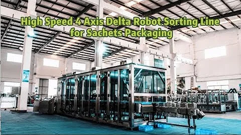 Delta robot pick and place soring  line for sachet packs