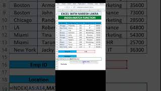 INDEX+MATCH Formula in Excel #exceltutorial #excel #exceltips #exceltutorial #microsoftexcel