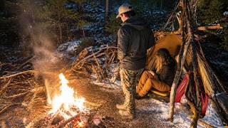 Bushcraft Camping Gone Wrong (-24 Degrees C -12F)