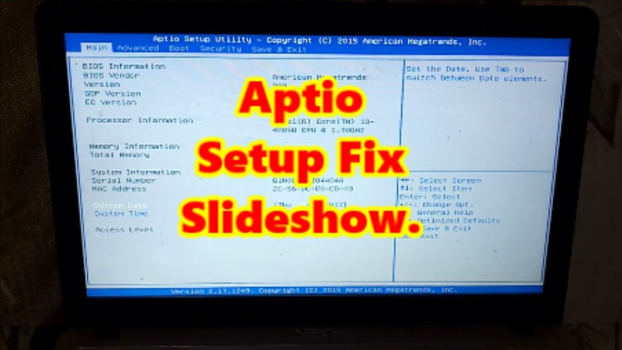 Aptio Setup Utility