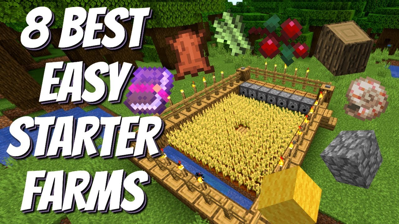 8 BEST Easy Starter Farms For Minecraft Survival Simple Farms For 