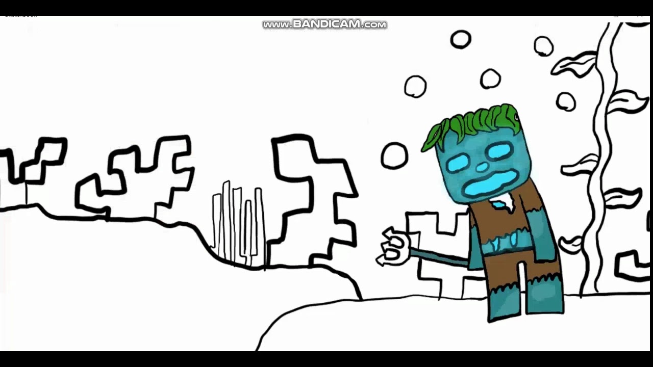 Drawing A Drowned From Minecraft (Yes I Know Minecraft Is Dead) - YouTube