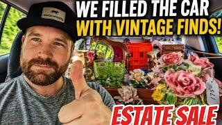 Huge Estate Sale Haul | Car Packed With Vintage Treasures! Thrift With Me..