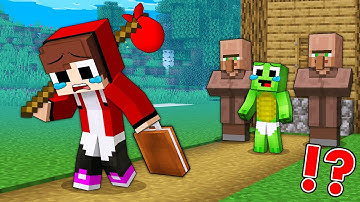 BABY JJ Left BABY Mikey and  Villagers ALONE !? - Minecraft (Maizen)