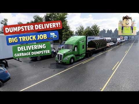Delivering Garbage Dumpsters in a semi truck, Day in a life as a tuck driver