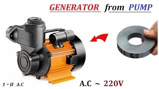 เครื่องกำเนิดไฟฟ้ากระแสสลับ 220V 500W จากปั๊มมอเตอร์เหนี่ยวนำ