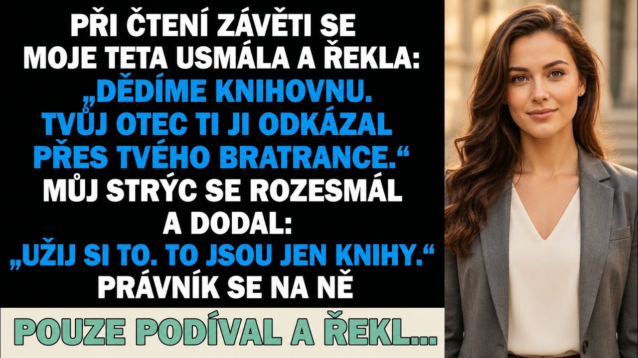 V právní kanceláři mi teta před všemi plánovala, jak prodá dědečkův majetek, než mu vychladne tělo. Celý život jsem byla ta tichá, spolehlivá neteř, co ho vozila k doktorům, zatímco oni si užívali...