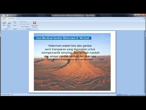 Excel 2007 Tutorial Cara Membuat Gambar Watermark Di Microsoft Excel Youtube