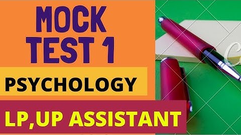 LP ,UP MOCKTEST-1 PSYCHOLOGY || LP, UP assistant coaching class||CTET|| KTET||BOOKS TRICKS