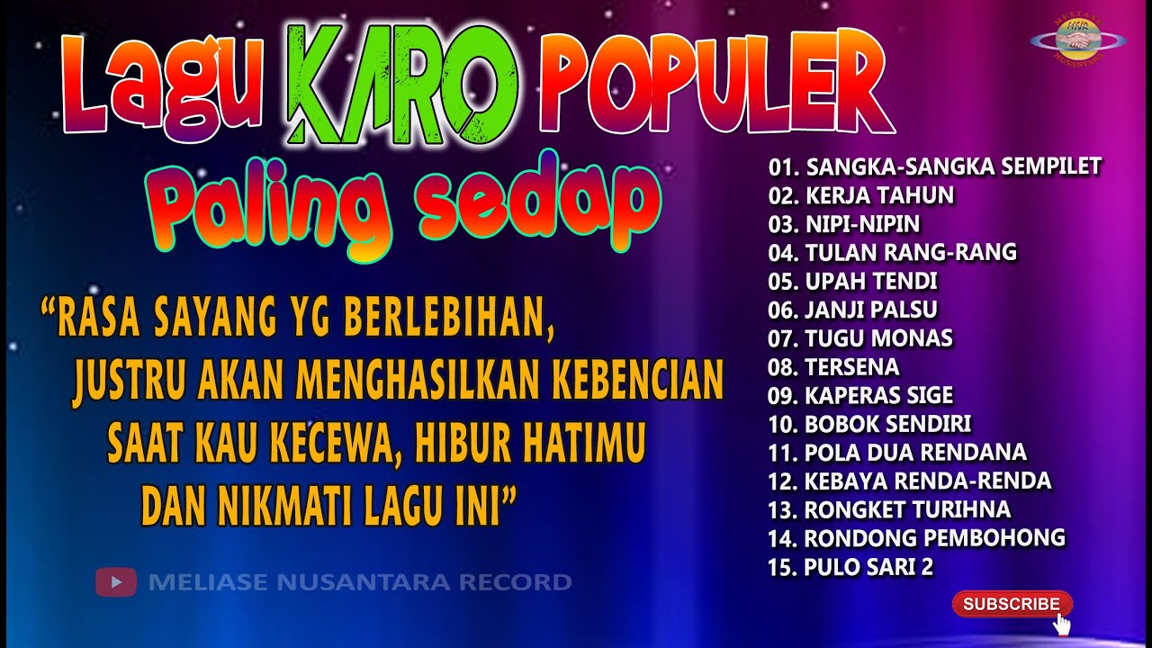 LAGU KARO POPULER PALING SEDAP