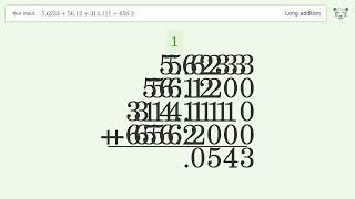 Long Addition Solve 5623356123141116562 Stepbystep Solution