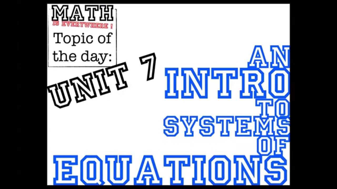 Intro To Systems Of Equations YouTube