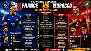 France vs Morocco Football Team Comparison 2026. |  France vs Morocco |