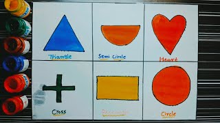 shapes name, Triangle, circle, semi,circle, heart, cross, rectangle || all shapes name,abcd,shape.