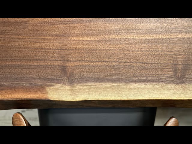 ウォールナット 一枚板 2220×740-710-840×53 261372 - YouTube