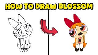 How To Draw Blossom From The Powerpuff Girls - Step - By - Step Drawing